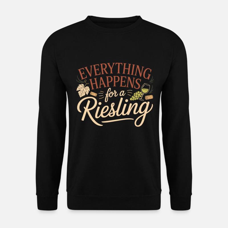 Vin Vindrikker Alt sker for en Riesling - Unisex sweater - sort