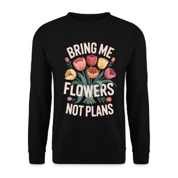 Bouquet with desired text - Unisex Sweatshirt - black - Front - Alina (178cm) & Michal (187cm)