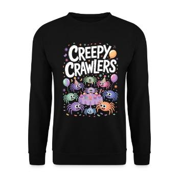 Lustige Spinnen Geburtstagsparty - Unisex Pullover - Schwarz - Vorne - Alina (178cm) & Michal (187cm)