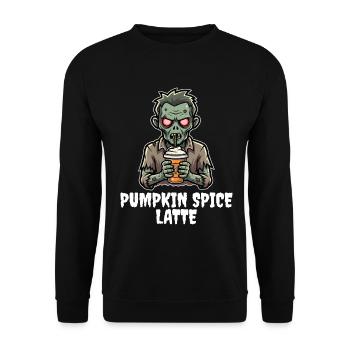 LATTE À LA CITROUILLE ET AUX ÉPICES - ZOMBIE HALLOWEEN - Sweat-shirt Unisexe - noir - Devant - Alina (178cm) & Michal (187cm)