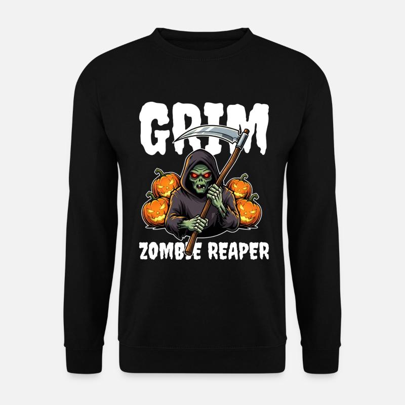 GRIM ZOMBIE REAPER - ZOMBIE HALLOWEEN - Unisex Sweatshirt - black