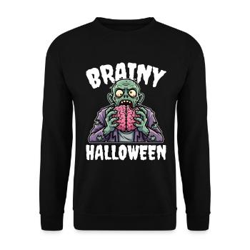 BRAINY HALLOWEEN - ZOMBIE HALLOWEEN - Sweat-shirt Unisexe - noir - Devant - Alina (178cm) & Michal (187cm)