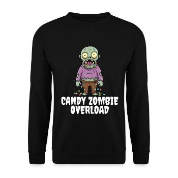 SURCHARGE DE ZOMBIES DE BONBONS - HALLOWEEN ZOMBIE - Sweat-shirt Unisexe - noir - Devant - Alina (178cm) & Michal (187cm)