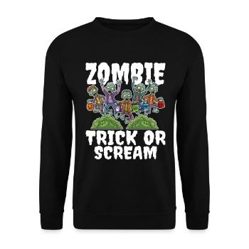 GRIM ZOMBIE REAPER - ZOMBIE HALLOWEEN - Sweat-shirt Unisexe - noir - Devant - Alina (178cm) & Michal (187cm)