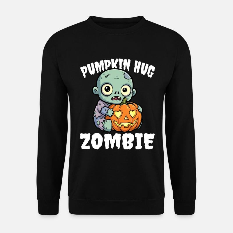 PUMPKIN HUG ZOMBIE - ZOMBIE HALLOWEEN - Unisex Sweatshirt - black