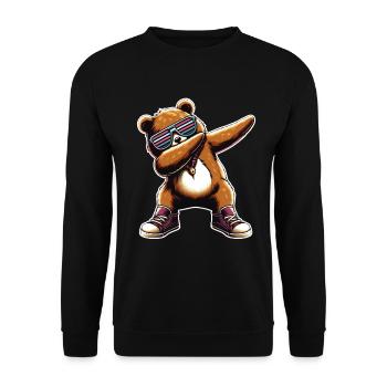 Dabbing Bear Wearing Cool Sunglasses Bear Lovers - Unisex Sweatshirt - black - Front - Alina (178cm) & Michal (187cm)