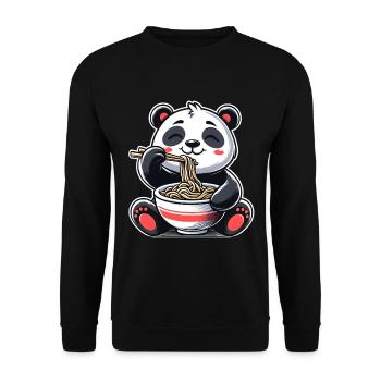 Cute Panda Ramen Japanese Noodles Animal Lovers - Unisex Sweatshirt - black - Front - Alina (178cm) & Michal (187cm)