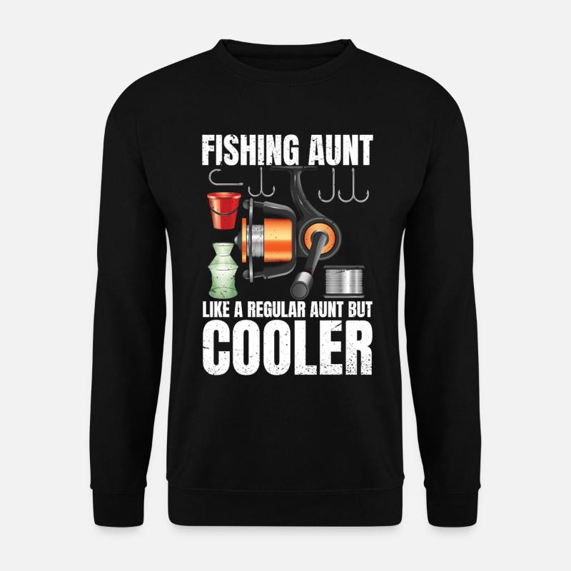 Fishing Aunt Retro Vintage Fisher - Unisex Pullover - Schwarz