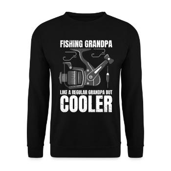Fishing Grandpa Retro Vintage - Unisex Sweatshirt - black - Front - Alina (178cm) & Michal (187cm)