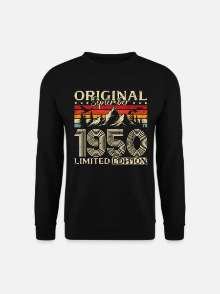 75. Geburtstag Vintage September Jahrgang 1950 - Unisex Pullover - Schwarz