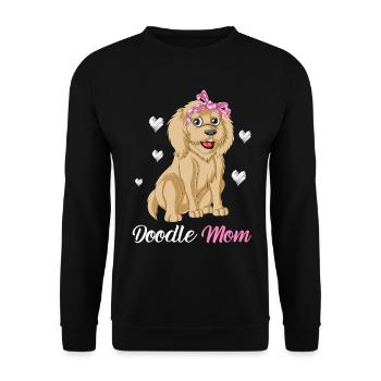 Stolze Golden Doodle Mama – Perfekte Geschenk-Vibes - Unisex Pullover - Schwarz - Vorne - Alina (178cm) & Michal (187cm)