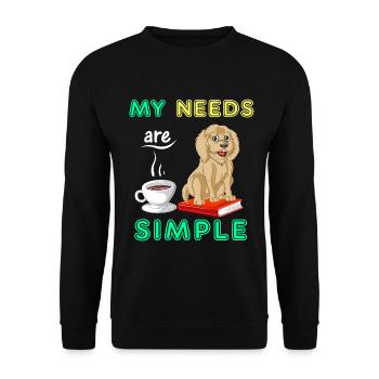 Bücher, Kaffee & Golden Doodle Vibes - Unisex Pullover - Schwarz - Vorne - Alina (178cm) & Michal (187cm)