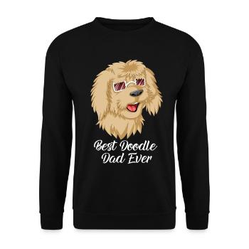 Golden Doodle Papa Hund mit Sonnenbrille - Unisex Pullover - Schwarz - Vorne - Alina (178cm) & Michal (187cm)