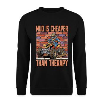 La boue de course est moins chère que la thérapie tout-terrain - Sweat-shirt Unisexe - noir - Devant - Alina (178cm) & Michal (187cm)