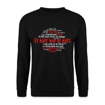 Cologne Kölsch Nuage de mots Carnaval de Cologne Alaaf Kölle - Sweat-shirt Unisexe - noir - Devant - Alina (178cm) & Michal (187cm)
