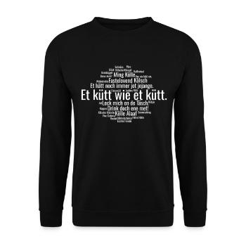 Cologne Kölsch Nuage de mots Carnaval de Cologne Alaaf Kölle - Sweat-shirt Unisexe - noir - Devant - Alina (178cm) & Michal (187cm)
