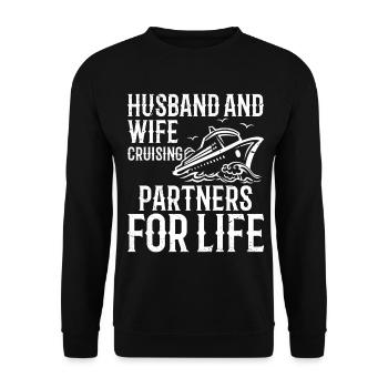 Husband and wife partners for life - Unisex Sweatshirt - black - Front - Alina (178cm) & Michal (187cm)