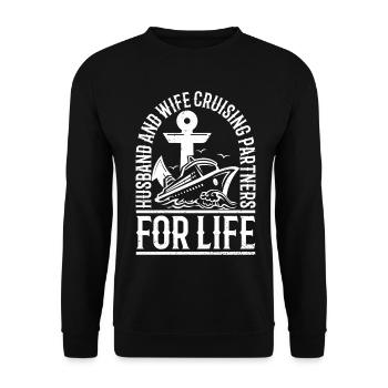 Husband and Wife Cruising partners for life - Unisex Sweatshirt - black - Front - Alina (178cm) & Michal (187cm)