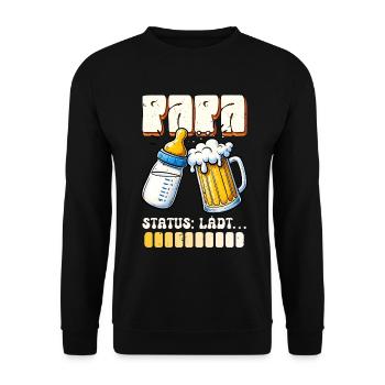 Expectant father DAD STATUS LOADING Funny - Unisex Sweatshirt - black - Front - Alina (178cm) & Michal (187cm)