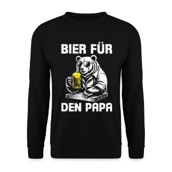 Beer drinkers BEER FOR DAD Fathers Funny - Unisex Sweatshirt - black - Front - Alina (178cm) & Michal (187cm)