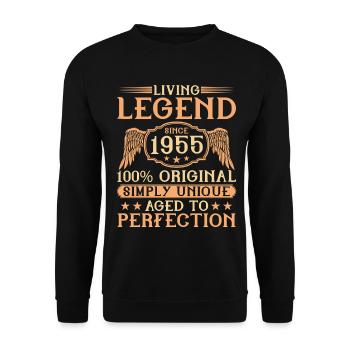 Living legend born since 1955 - 70th birthday - Unisex Sweatshirt - black - Front - Alina (178cm) & Michal (187cm)