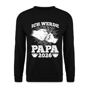 Father-to-be I WILL BE A DAD 2026 Funny - Unisex Sweatshirt - black - Front - Alina (178cm) & Michal (187cm)