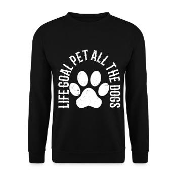 life goal pet all the dogs - Unisex Sweatshirt - black - Front - Alina (178cm) & Michal (187cm)