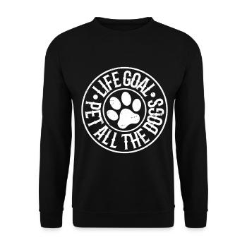 life goal pet all the dogs Retro Vintage - Unisex Sweatshirt - black - Front - Alina (178cm) & Michal (187cm)