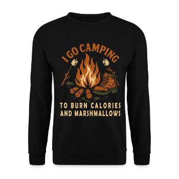 I Go Camping To Burn Calories Camper Van Adventure - Unisex Sweatshirt - black - Front - Alina (178cm) & Michal (187cm)