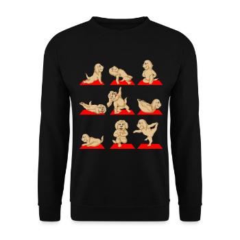 Funny Golden Doodle Dog Doing Yoga Poses Design - Unisex Sweatshirt - black - Front - Alina (178cm) & Michal (187cm)