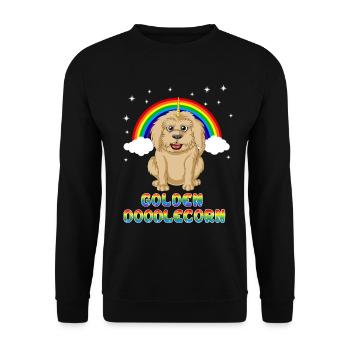 Magical Golden Doodle Unicorn Fantasy Dog Design - Unisex Sweatshirt - black - Front - Alina (178cm) & Michal (187cm)