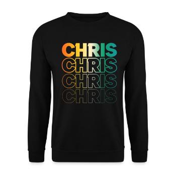 Chris Christian Christoph Christopher - Unisex Pullover - Schwarz - Vorne - Alina (178cm) & Michal (187cm)