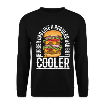 Burger Dad - Unisex Sweatshirt - black - Front - Alina (178cm) & Michal (187cm)