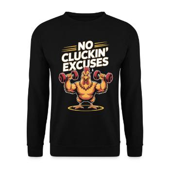 Chemise de fitness au poulet motivant - Sweat-shirt Unisexe - noir - Devant - Alina (178cm) & Michal (187cm)