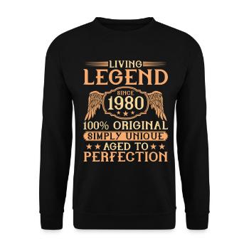 Living legend born since 1980 - 45th birthday - Unisex Sweatshirt - black - Front - Alina (178cm) & Michal (187cm)