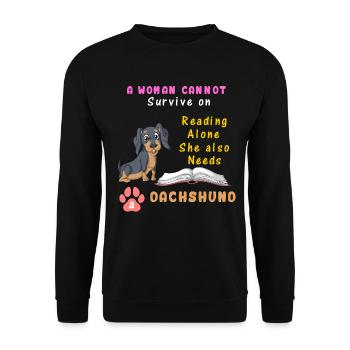 Dackel - Unisex Pullover - Schwarz - Vorne - Alina (178cm) & Michal (187cm)