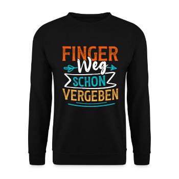 Malle HANDS OFF FORGIVEN Funny - Unisex Sweatshirt - black - Front - Alina (178cm) & Michal (187cm)