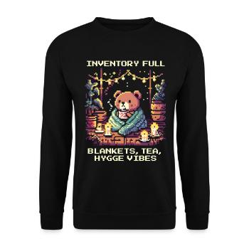 Inventory full: blankets, tea, hygge - Unisex Sweatshirt - black - Front - Alina (178cm) & Michal (187cm)