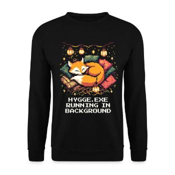 Hygge.exe s'exécute en arrière-plan - Sweat-shirt Unisexe - noir - Devant - Alina (178cm) & Michal (187cm)