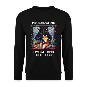 Endgame: Hygge and hot tea - Unisex Sweatshirt - black - Front - Alina (178cm) & Michal (187cm)