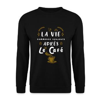 Humor Gift For Coffee Lover - Unisex Sweatshirt - black - Front - Alina (178cm) & Michal (187cm)