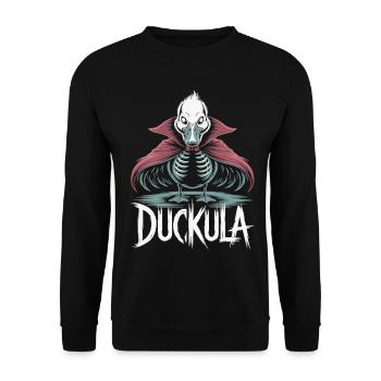 Duckula with Cape Halloween Shirt - Unisex Sweatshirt - black - Front - Alina (178cm) & Michal (187cm)