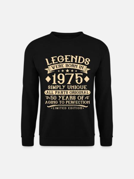 50. Geburtstag Jahrgang 1975 geboren - 50 Jahre - Unisex Pullover - Schwarz