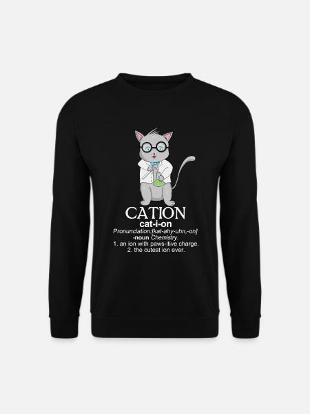 Playful Academic Cat T-Shirt - Unisex Sweatshirt - black