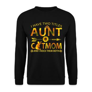 Blumen Sonnenblume Tante und Mutter Tribute Design - Unisex Pullover - Schwarz - Vorne - Alina (178cm) & Michal (187cm)