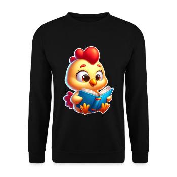 Lesen - Unisex Pullover - Schwarz - Vorne - Alina (178cm) & Michal (187cm)