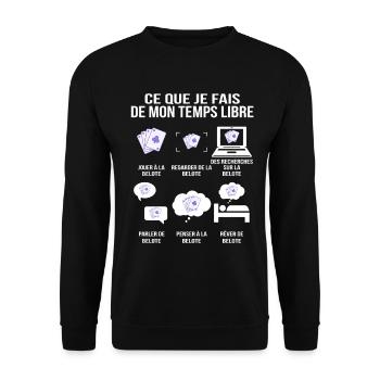 What I do in my free time Belote player - Unisex Sweatshirt - black - Front - Alina (178cm) & Michal (187cm)