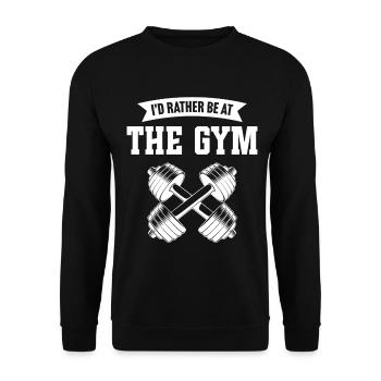 I'd rather be at the gym - Unisex Sweatshirt - black - Front - Alina (178cm) & Michal (187cm)