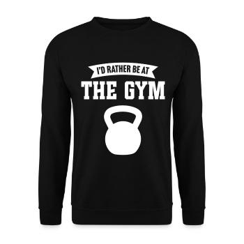 I'd rather be at the gym - Unisex Sweatshirt - black - Front - Alina (178cm) & Michal (187cm)