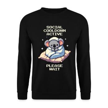 Refroidissement social actif | Humour introverti - Sweat-shirt Unisexe - noir - Devant - Alina (178cm) & Michal (187cm)